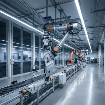 Автоматизація виробництва за допомогою промислових роботів в Україні.