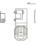 Delta Electronics ACS3-AFPWSS00 Delta ACS3-AFPWSS00 IP67 motor-side power connector (with or without brake), cable exit towards motor shaft, for ECM-B3/ECM-A3, frame 40-80 mm (0.1-0.75 kW).