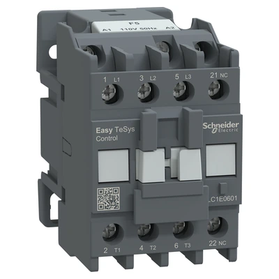 LC1E0601F5 Контактор Schneider Electric, серії EasyTeSys LC1E, 6А 3P 110В AC 1НЗ