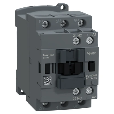 LC1E0901BD Контактор Schneider Electric, серії EasyTeSys LC1E, 9А 3P 24В DC 1НЗ