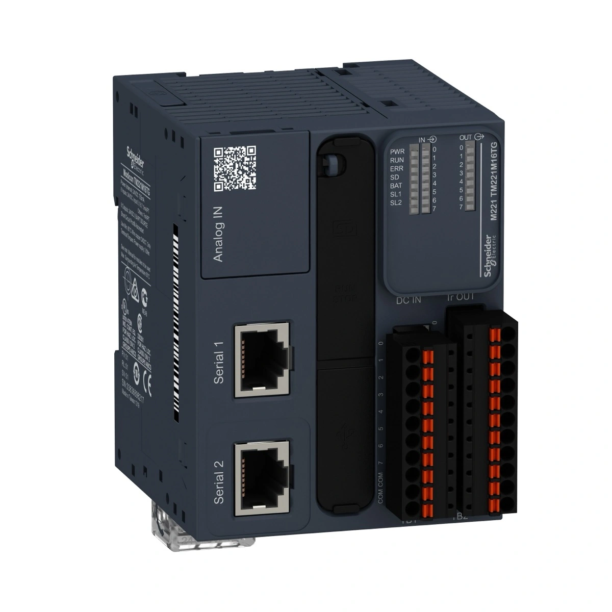 TM221M16TG Контролер Modicon M221 Book пружинний 16 вх/вих транзистор PNP 1xRS485