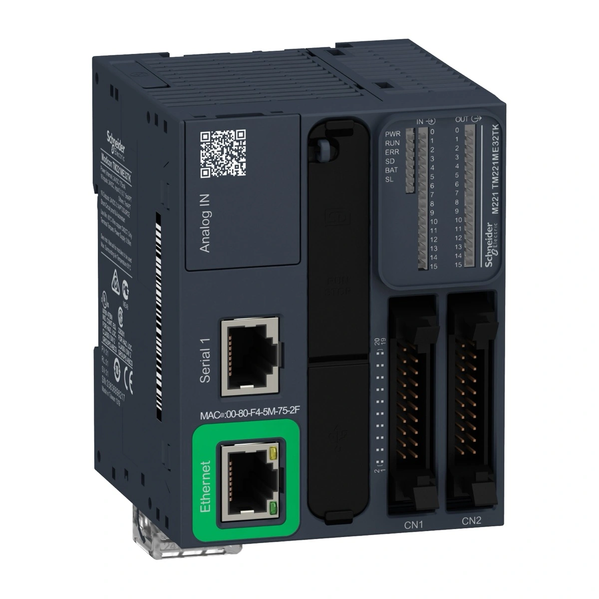 TM221ME32TK Контролер Modicon M221 Book 32 вх/вих транзистор 1xRS485 1xEthernet