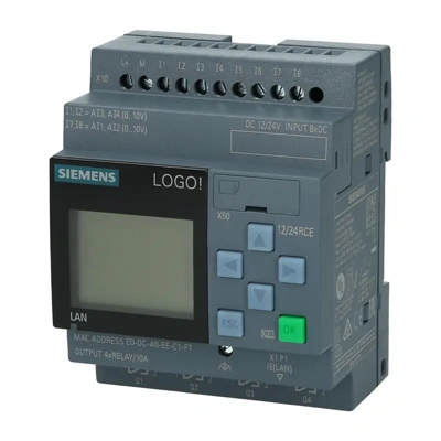 6ED1052-1MD08-0BA0 Логічний модуль Siemens LOGO! 8 12/24 RCE, 8 DI (4 AI)/4 DO релейні, 12/24 В DC